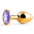 Золотистая анальная пробка с фиолетовым стразом - 7,2 см. - Anal Jewelry Plug - купить с доставкой в Пушкино