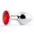 Серебристая анальная пробка с красным стразом - 7,2 см. - Anal Jewelry Plug - купить с доставкой в Пушкино