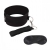 Черный ошейник с длинным поводком Collar and Leash Set - Lux Fetish - купить с доставкой в Пушкино