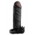 Чёрная вибронасадка с кольцом Vibrating Real Feel 2 Extension - 16 см. - Pipedream - в Пушкино купить с доставкой