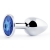 Анальное украшение BUTT PLUG  Small с синим кристаллом - 7 см. - Anal Jewelry Plug - купить с доставкой в Пушкино