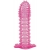 Гелевая розовая насадка с шипами - 12 см. - Toyfa Basic - в Пушкино купить с доставкой
