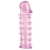 Гелевая розовая насадка на фаллос с шипами - 12 см. - Toyfa Basic - в Пушкино купить с доставкой