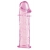 Гладкая розовая насадка с усиками под головкой - 12,5 см. - Toyfa Basic - в Пушкино купить с доставкой