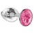 Малая серебристая анальная пробка Diamond Pink Sparkle Small с розовым кристаллом - 7 см. - Lola Games - купить с доставкой в Пушкино