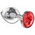Большая серебристая анальная пробка Diamond Red Sparkle Large с красным кристаллом - 8 см. - Lola Games - купить с доставкой в Пушкино