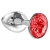 Малая серебристая анальная пробка Diamond Red Sparkle Small с красным кристаллом - 7 см. - Lola Games - купить с доставкой в Пушкино