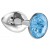 Малая серебристая анальная пробка Diamond Light blue Sparkle Small с голубым кристаллом - 7 см. - Lola Games - купить с доставкой в Пушкино