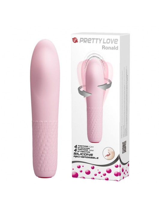 Нежно-розовый вибратор-ротатор Burke - 16 см. - Baile