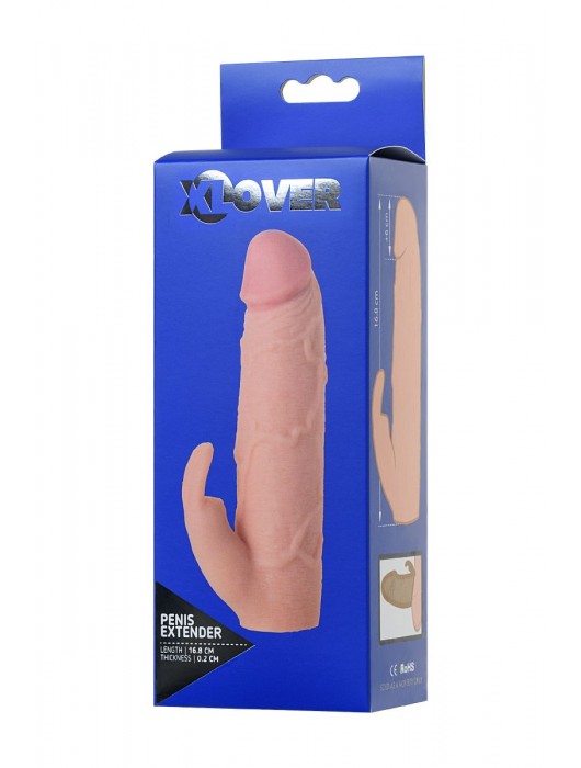 Телесная насадка Toyfa XLover для увеличения размера - 16,8 см. - ToyFa - в Пушкино купить с доставкой