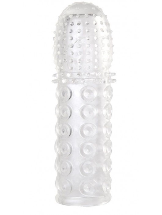 Прозрачная закрытая гелевая насадка - 13,5 см. - Toyfa Basic - в Пушкино купить с доставкой