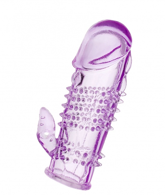 Фиолетовая насадка с коготком и шипами - 13 см. - Toyfa Basic - в Пушкино купить с доставкой