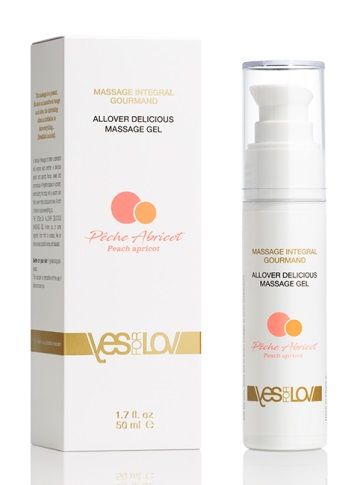 Универсальный массажный гель-смазка Allover Delicious Massage Gel с ароматом персика и аброкоса - 50 мл. - YESforLOV - купить с доставкой в Пушкино