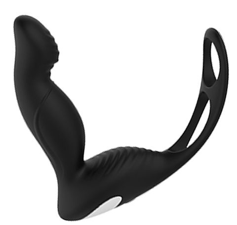 Черный вибромассажер простаты P-PLEASER W ERECTION ENHANCE - Dream Toys - в Пушкино купить с доставкой