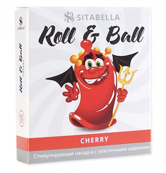 Стимулирующий презерватив-насадка Roll   Ball Cherry - Sitabella - купить с доставкой в Пушкино