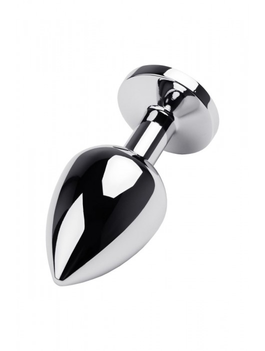 Серебристая коническая анальная пробка с красным кристаллом - 8 см. - ToyFa - купить с доставкой в Пушкино