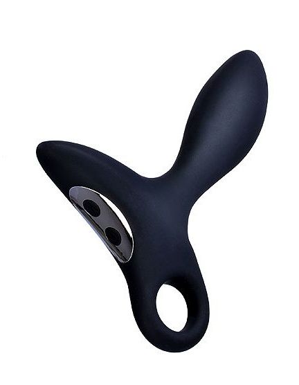 Черный силиконовый анальный вибромассажер Erokey с колечком-ограничителем - Erokay - в Пушкино купить с доставкой