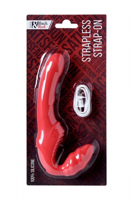 Красный безремневой страпон с вибрацией - ToyFa - купить с доставкой в Пушкино