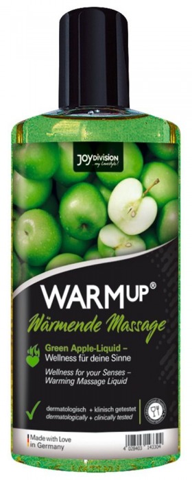 Массажное масло WARMup Green Apple с ароматом яблока - 150 мл. - Joy Division - купить с доставкой в Пушкино
