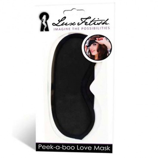 Черная маска на глаза Peek-a-Boo - Lux Fetish - купить с доставкой в Пушкино