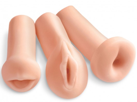 Комплект из 3 мастурбаторов All 3 Holes: вагина, анус, ротик - Pipedream - в Пушкино купить с доставкой