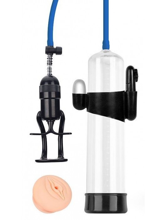 Прозрачная вакуумная вибропомпа Sex Expert с насадкой-вагиной - Sex Expert - в Пушкино купить с доставкой