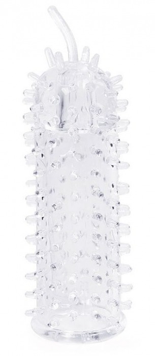 Закрытая рельефная насадка Crystal sleeve с усиками - 12 см. - Erowoman-Eroman - в Пушкино купить с доставкой