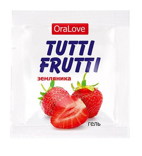 Пробник гель-смазки Tutti-frutti с земляничным вкусом - 4 гр. - Биоритм - купить с доставкой в Пушкино