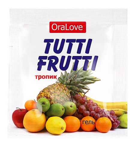 Пробник гель-смазки Tutti-frutti со вкусом тропических фруктов - 4 гр. - Биоритм - купить с доставкой в Пушкино