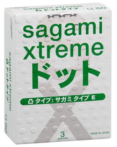 Презервативы Sagami Xtreme SUPER DOTS с точками - 3 шт. - Sagami - купить с доставкой в Пушкино