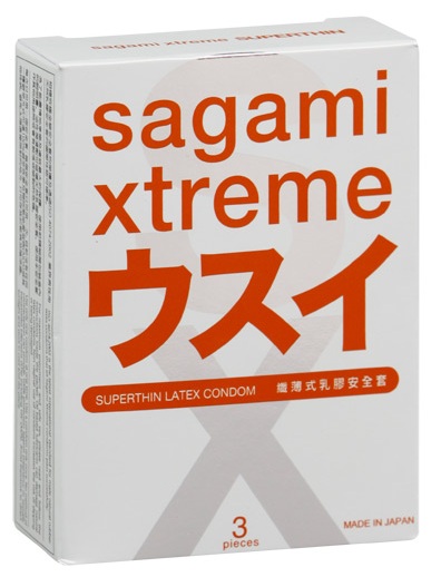 Ультратонкие презервативы Sagami Xtreme SUPERTHIN - 3 шт. - Sagami - купить с доставкой в Пушкино