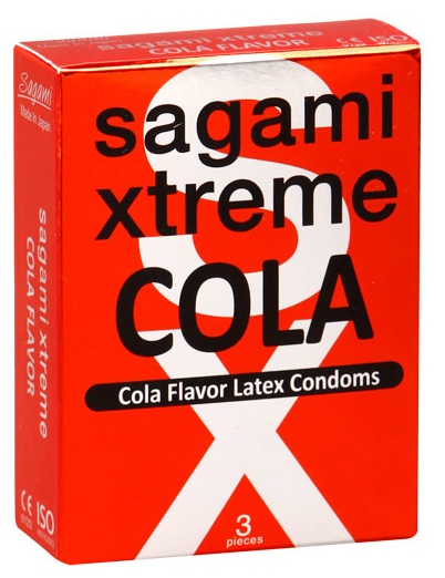 Ароматизированные презервативы Sagami Xtreme COLA - 3 шт. - Sagami - купить с доставкой в Пушкино