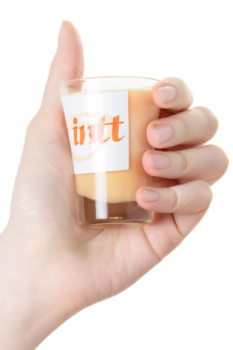 Массажная свеча для поцелуев Peach с ароматом персика - 30 гр. - INTT - купить с доставкой в Пушкино