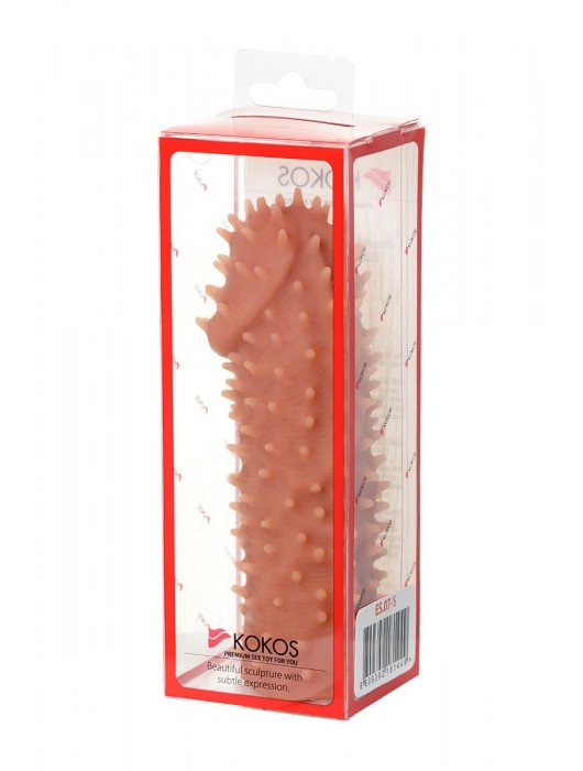 Телесная реалистичная насадка KOKOS Extreme Sleeve 07 с дополнительной стимуляцией - 12,7 см. - KOKOS - в Пушкино купить с доставкой