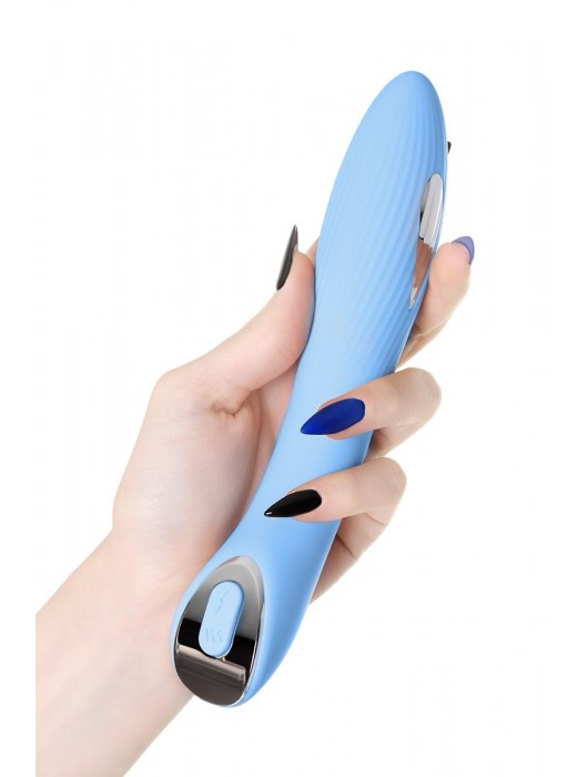 Голубой силиконовый вибратор с электростимуляцией TESLA G-POINT - 21 см. - ToyFa - купить с доставкой в Пушкино