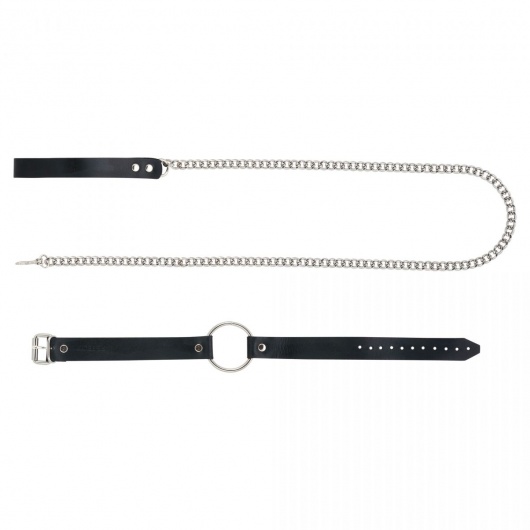 Черный поводок и чокер с кольцом Rada - Rebelts - купить с доставкой в Пушкино