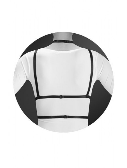 Черная упряжь на грудь Laura - Bijoux Pour Toi - купить с доставкой в Пушкино