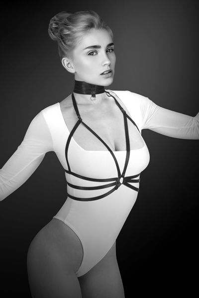 Черная упряжь на грудь Julia - Bijoux Pour Toi - купить с доставкой в Пушкино