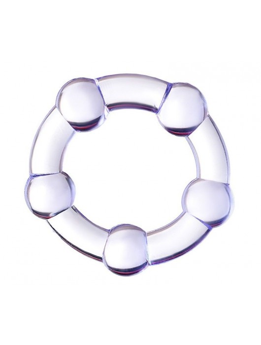 Фиолетовое эрекционное кольцо на пенис с бусинами - Штучки-дрючки - в Пушкино купить с доставкой