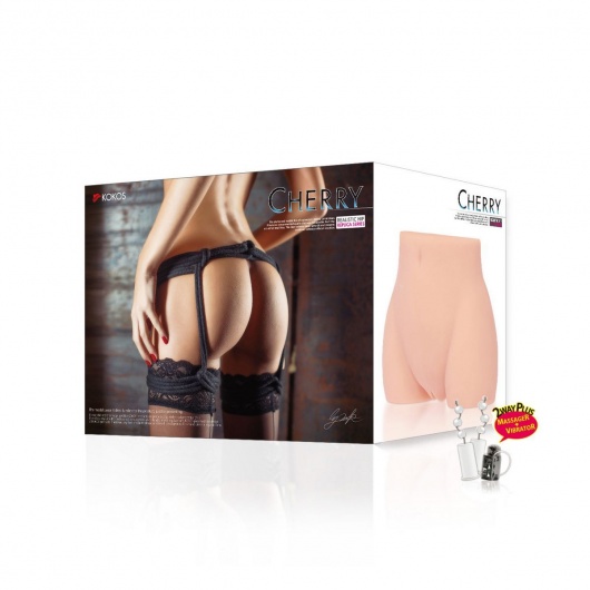 Мастурбатор-полуторс Cherry с вибрацией и двумя любовными тоннелями - KOKOS - в Пушкино купить с доставкой