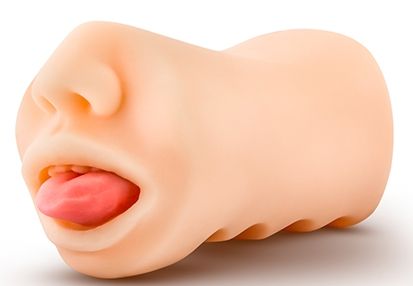 Телесный мастурбатор-ротик с язычком Oral Anne - Blush Novelties - в Пушкино купить с доставкой