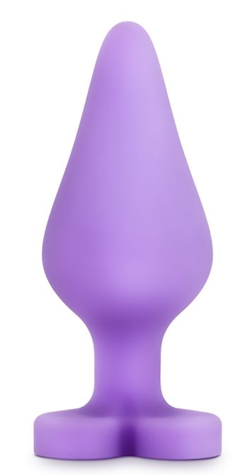 Фиолетовая анальная пробка Naughty Candy Heart Do Me Now - 8,9 см. - Blush Novelties - купить с доставкой в Пушкино