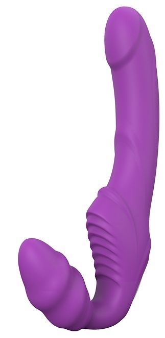 Фиолетовый безремневой вибрострапон DOUBLE DIPPER - Dream Toys - купить с доставкой в Пушкино