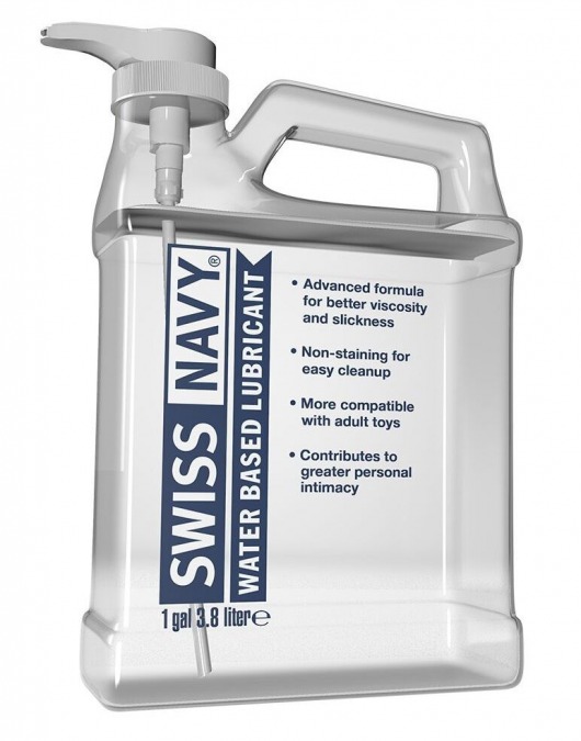 Канистра лубриканта Swiss Navy Water Based Lube на водной основе - 3,8 л. - Swiss navy - купить с доставкой в Пушкино