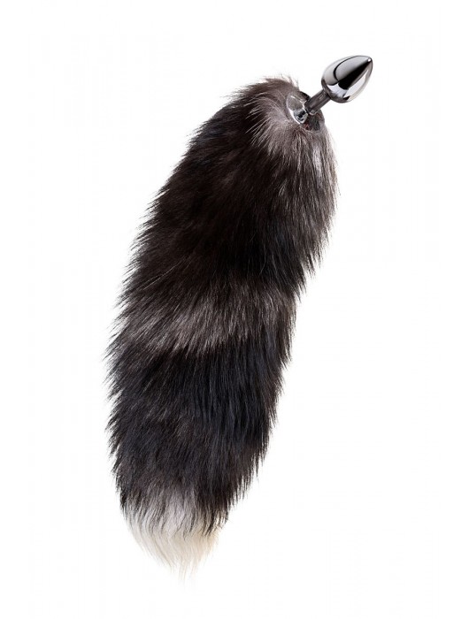 Серебристая металлическая анальная втулка с хвостом чернобурой лисы - размер S - ToyFa - купить с доставкой в Пушкино