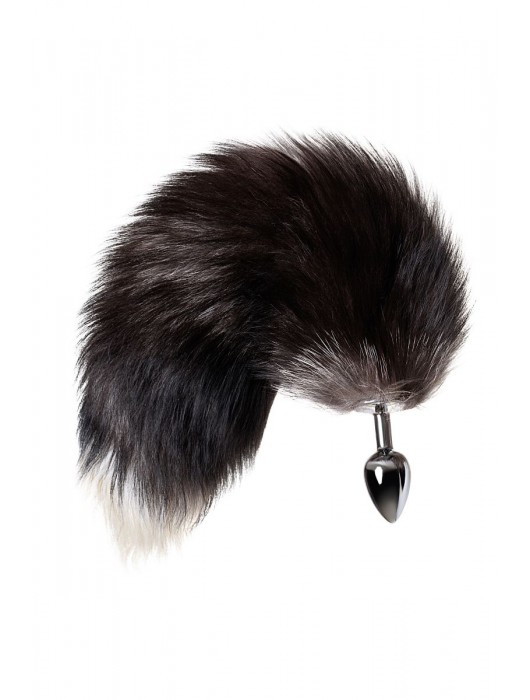 Серебристая металлическая анальная втулка с хвостом чернобурой лисы - размер S - ToyFa - купить с доставкой в Пушкино