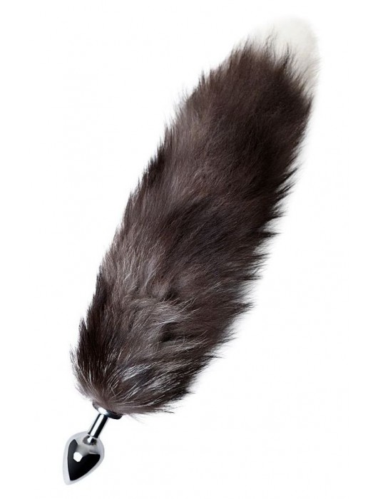 Серебристая металлическая анальная втулка с хвостом чернобурой лисы - размер S - ToyFa - купить с доставкой в Пушкино