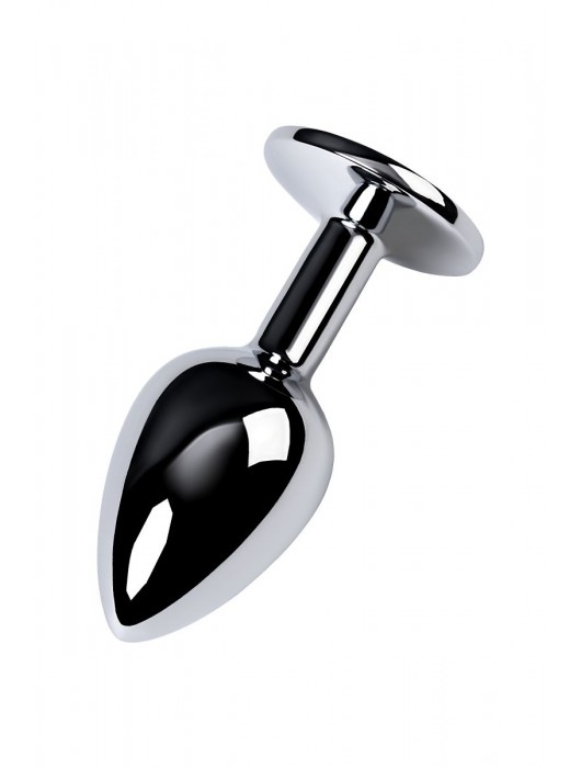 Серебристая конусовидная анальная пробка с фиолетовым кристаллом - 7 см. - ToyFa - купить с доставкой в Пушкино