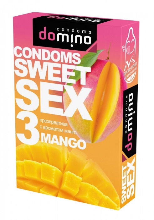 Презервативы для орального секса DOMINO Sweet Sex с ароматом манго - 3 шт. - Domino - купить с доставкой в Пушкино