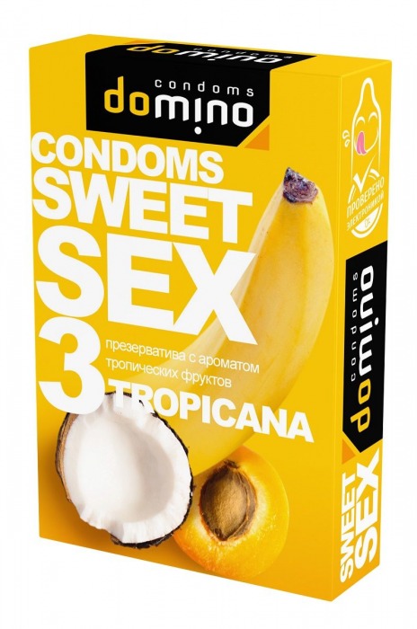 Презервативы для орального секса DOMINO Sweet Sex с ароматом тропических фруктов - 3 шт. - Domino - купить с доставкой в Пушкино